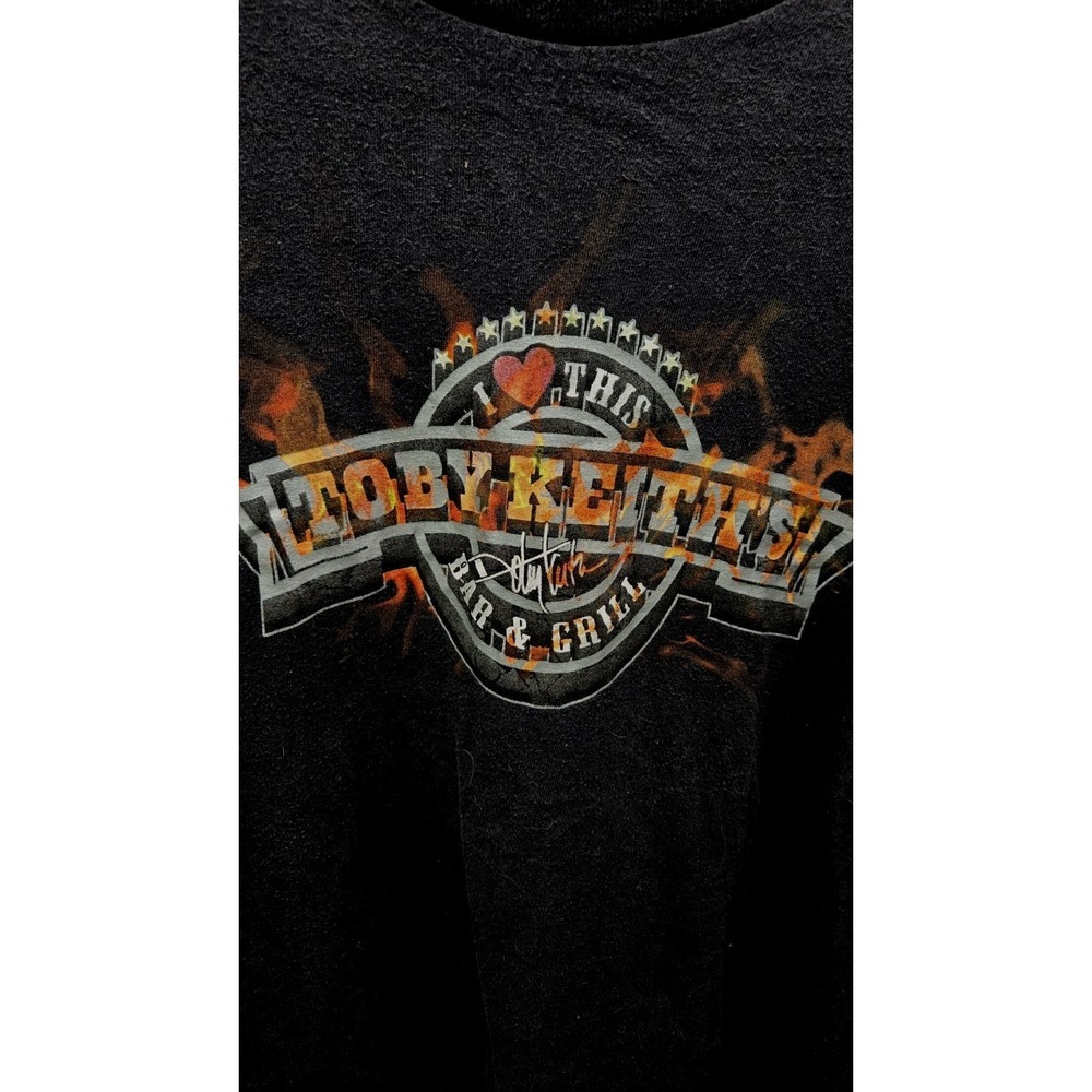 Toby Keith I Love This Bar Grill Long Sleeve Shirt Black Country Music Tee Sz L